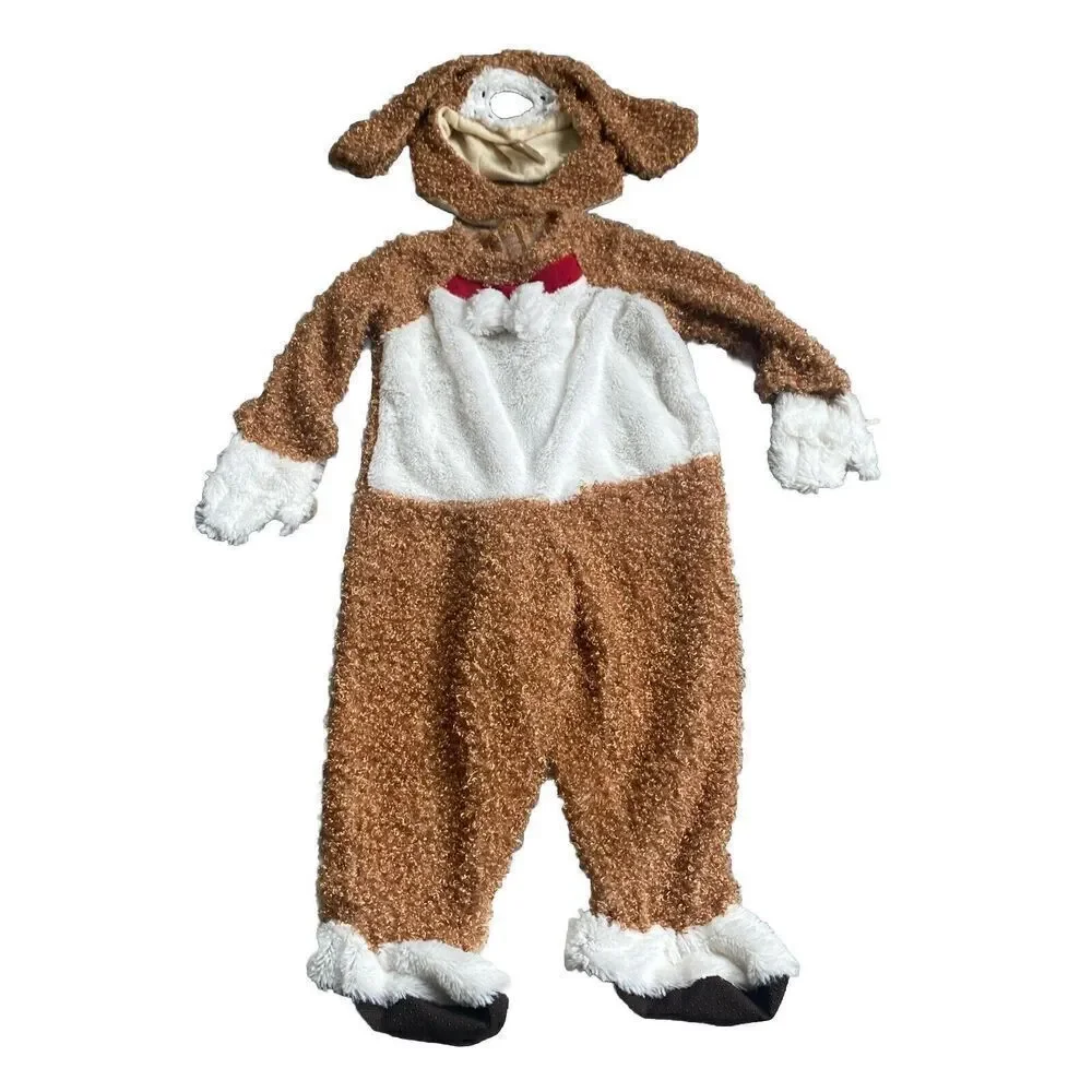 Unbranded 18-24 Months Brown / White Dog Costume With Head Piece & Tail